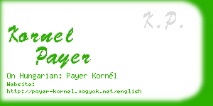 kornel payer business card