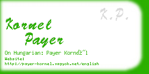 kornel payer business card